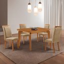 Ver imagem 1 de Mesa de Jantar Liz 120cm Tampo MDF Laminado Canto Copo com 4 Cadeiras Lorena