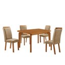 Ver imagem 2 de Mesa de Jantar Liz 120cm Tampo MDF Laminado Canto Copo com 4 Cadeiras Lorena
