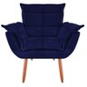 Poltrona Opala Luxo Suede Azul Marinho para Leitura - 3