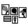 Kit Com 5 Quadros Decorativos - Africanas - África - 193kq01p - 1