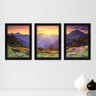 Kit Com 3 Quadros - Árvores Montanha Paisagem - 123kq02p - 2