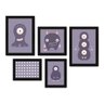 Kit Com 5 Quadros Decorativos - Monstrinhos - Infantil - Bebê - Baby - Quarto - 301kq01p - 1