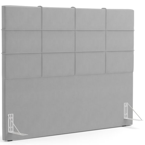 Cabeceira Cama Box Casal 140 cm Roma W01 Suede Cinza - Lyam Lyam Decor