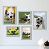 Kit Com 5 Quadros Decorativos - Futebol - Goleiro - Juvenil - Sala - Quarto - 160kq01b - 2