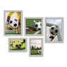 Kit Com 5 Quadros Decorativos - Futebol - Goleiro - Juvenil - Sala - Quarto - 160kq01b - 1