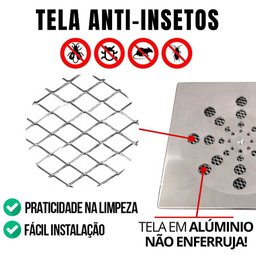 Tela Protetora para Ralo Grelha Redondo 15x15 em Alumínio - 4