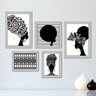 Kit Com 5 Quadros Decorativos - Africanas - África - 193kq01b - 2