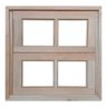Janela Vitro de Madeira P/ Banheiro Modelo Vidro Quadriculado 60x60 - 3