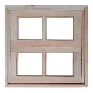 Janela Vitro de Madeira P/ Banheiro Modelo Vidro Quadriculado 60x60