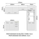 Ver imagem 4 de Armário de  Cozinha Completa 270cm Branco Agata Madesa 08