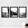 Kit Com 3 Quadros - Barco Praia Paisagem - 203kq02p - 2