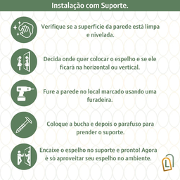 Espelho Orgânico Sem/ Moldura Lapidado Quarto Sala Banheiro Decorativo 70x50 C/ Suporte - 6
