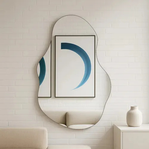 Espelho Orgânico Sem/ Moldura Lapidado Quarto Sala Banheiro Decorativo 70x50 C/ Suporte