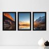 Kit Com 3 Quadros - Lago Montanha Paisagem - 213kq02p - 2