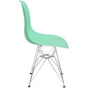 Ver imagem 4 de Kit 4 Cadeiras Charles Eames Eiffel Base Metal Cromado Verde Agua
