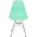 Ver imagem 3 de Kit 4 Cadeiras Charles Eames Eiffel Base Metal Cromado Verde Agua