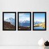 Kit Com 3 Quadros - Montanhas Lago Paisagem - 189kq02p - 2