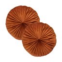Ver imagem 1 de 2 Almofadas Redondas Rendy em Veludo Várias Cores Cor:terracota