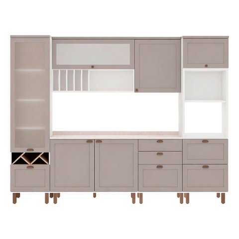 Armário de Cozinha Genialflex Iluminata Liz Branco Fendi