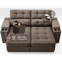 Ver imagem 6 de Sofá com Porta Copos e Carregador Usb Eureka 1,70m Assento Retrátil e Reclinável Velosuede