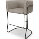 Ver imagem 1 de Banqueta Decorativa Fixa Baixa Base de Aço Preto Betina D02 Linho Bege D-463 - Lyam Decor