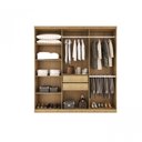Ver imagem 2 de Guarda-Roupa Casal 6 Portas 2 Gavetas MDF Dinamarca Marrom/Imbuia/Off White
