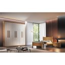 Ver imagem 5 de Guarda-Roupa Casal 6 Portas 2 Gavetas MDF Dinamarca Marrom/Imbuia/Off White