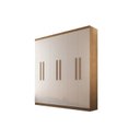 Ver imagem 3 de Guarda-Roupa Casal 6 Portas 2 Gavetas MDF Dinamarca Marrom/Imbuia/Off White