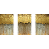 Tríptico - Quadros Decorativos Abstratos Dourado Grande:Branco - 2