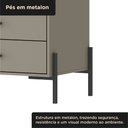 Ver imagem 6 de Guarda-Roupa 2 Portas 4 Gavetas 100% MDF 124x200x52cm Solteiro Taupe