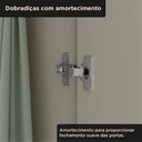 Ver mais imagens de Guarda-Roupa 2 Portas 4 Gavetas 100% MDF 124x200x52cm Solteiro Taupe