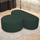 Ver imagem 2 de Kit Puff Redondo Lola e Puff Recamier Orgânico Orbit W01 Linho Verde Musgo - Lyam Decor