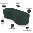 Ver imagem 7 de Kit Puff Redondo Lola e Puff Recamier Orgânico Orbit W01 Linho Verde Musgo - Lyam Decor