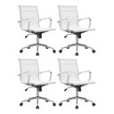 Ver imagem 1 de Kit 4 Cadeiras de Escritório Diretor Eames em Tela - Branca