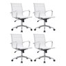 Kit 4 Cadeiras de Escritório Diretor Eames em Tela - Branca - 1