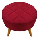 Ver imagem 4 de Kit 2 Poltronas e Puff Maitê Suede Vermelho para Sala