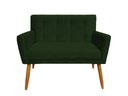 Ver imagem 1 de Namoradeira Decorativa Onix Suede Verde 2 Lugares Pés Madeira Ms Decor
