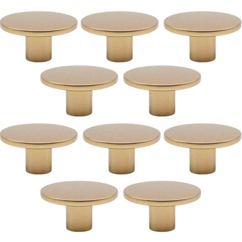 Kit 10 Puxadores 206 Naico Ponto Redondo Dourado para Móveis Armários e Gavetas