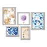 Kit Com 5 Quadros Decorativos - Balão Abstrato Flores Roda Gigante - 113kq01b - 2