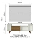 Ver imagem 3 de Rack Madesa Cancun com Pés e Painel para Tv até 65 Polegadas - Branco/rustic 9b9b