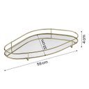 Ver imagem 2 de Bandeja Hara Fence Orgânica Base Espelhada 59 X 33 Cm:dourada