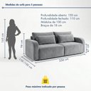 Ver mais imagens de Sofá Cama Retrátil e Reclinável Veludo Prateada 236cm Montreal
