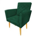 Ver imagem 4 de Kit 2 Poltronas e Puff Maitê Suede Verde para Recepção