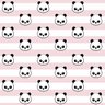 Papel De Parede Infantil Panda Fundo Rosa E Branco 3,0m - 2