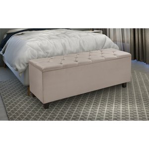 Baú Recamier Organizador Quarto Sala Barcelona 90cm - Bege