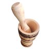 Pilão Socador de Temperos Feito em Madeira Maciça Artesanal Rústico Estilo Rústico Repimr-p - 2