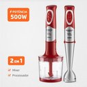 Ver imagem 2 de Mixer Mondial Power Red Premium 2 em 1 com Lâminas em Aço 500w Vermelho/inox 127v - M-10