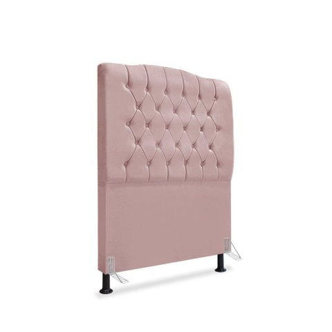 Cabeceira de Cama Box Solteiro 90 Cm Dunas - Veludo Rose.