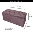 Ver imagem 2 de Bau Solteiro Capitonê Pé de Cama Decoração Guarda Objetivos - Rosê
