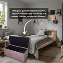 Ver imagem 4 de Bau Solteiro Capitonê Pé de Cama Decoração Guarda Objetivos - Rosê